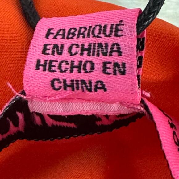 BETSEY JOHNSON EYELET V-NECK SLEEVELESS MINI DRESS IN SPICY ORANGE SIZE LARGE - Picture 12 of 16